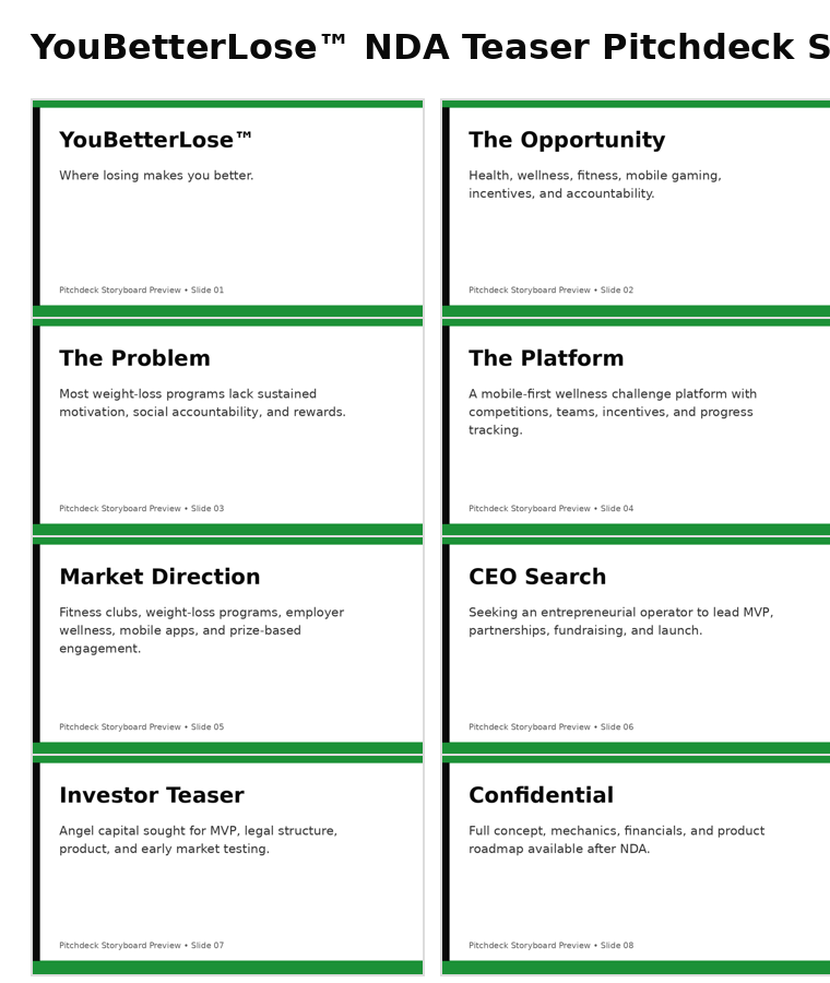Pitch deck storyboard preview